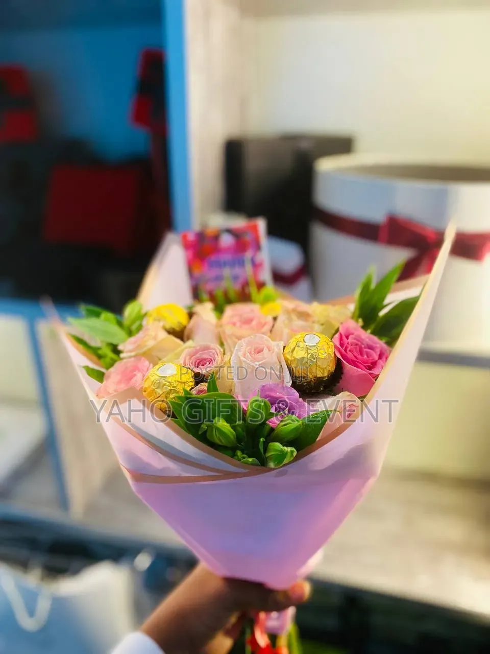 Bouquet With Chocolate Gift