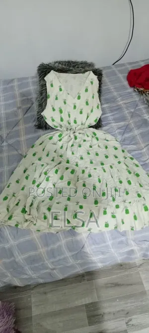 Summer Green and White Dress
