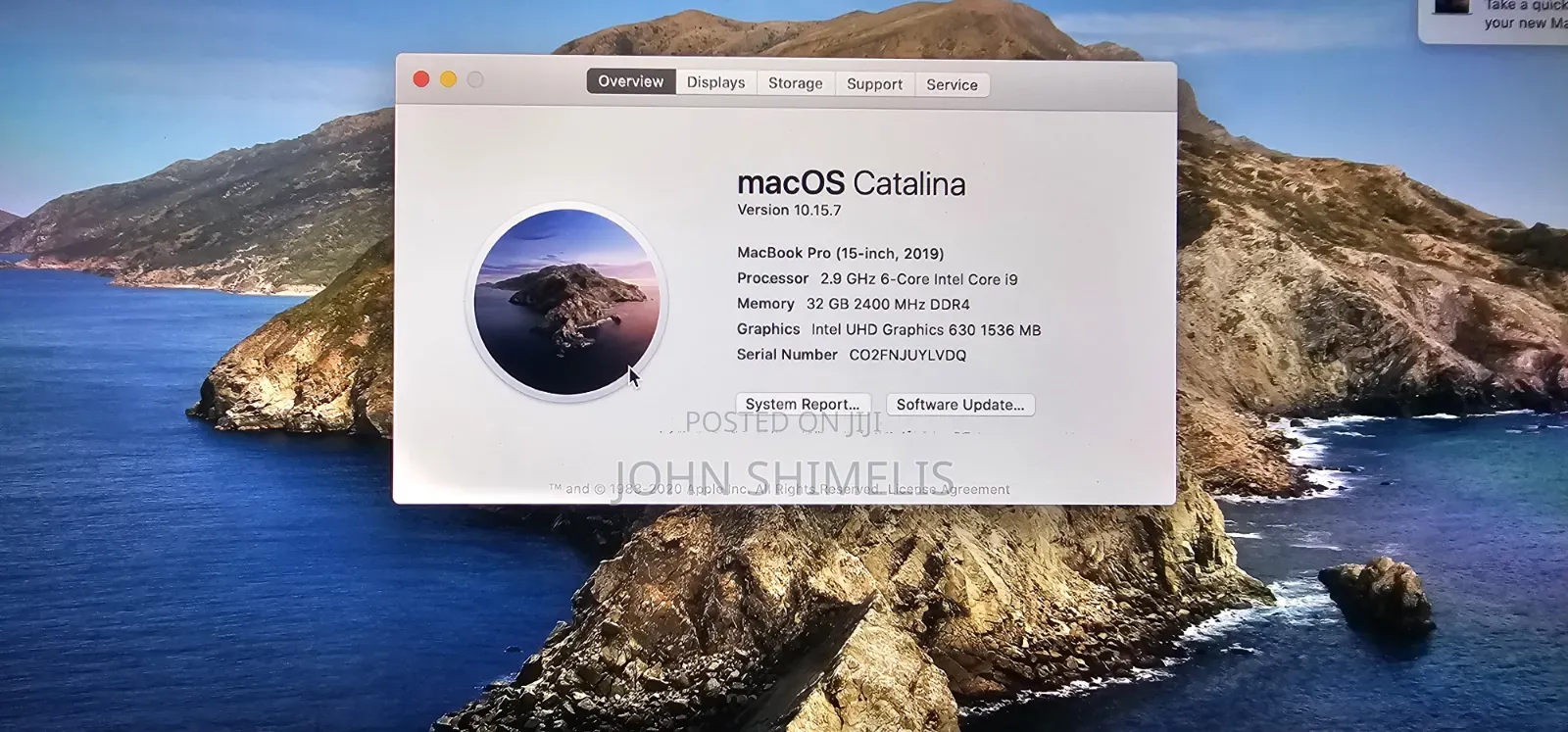 Laptop Apple MacBook Pro 2019 32GB Intel Core i9 SSD 512GB