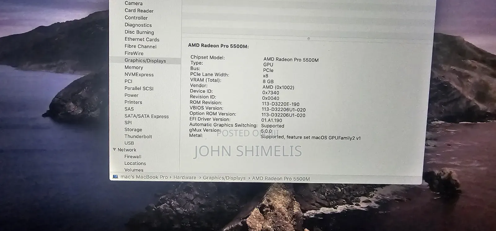 Laptop Apple MacBook Pro 2019 64GB Intel Core i9 SSD 512GB