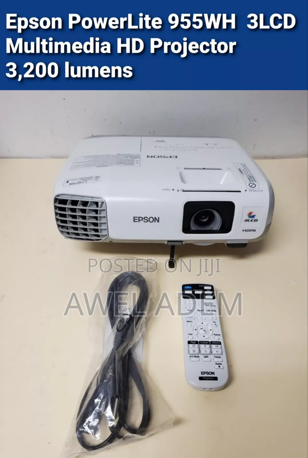 Epson Powerlite 955wh 3lcd Multimedia Hd Projector 3,200 Lumens