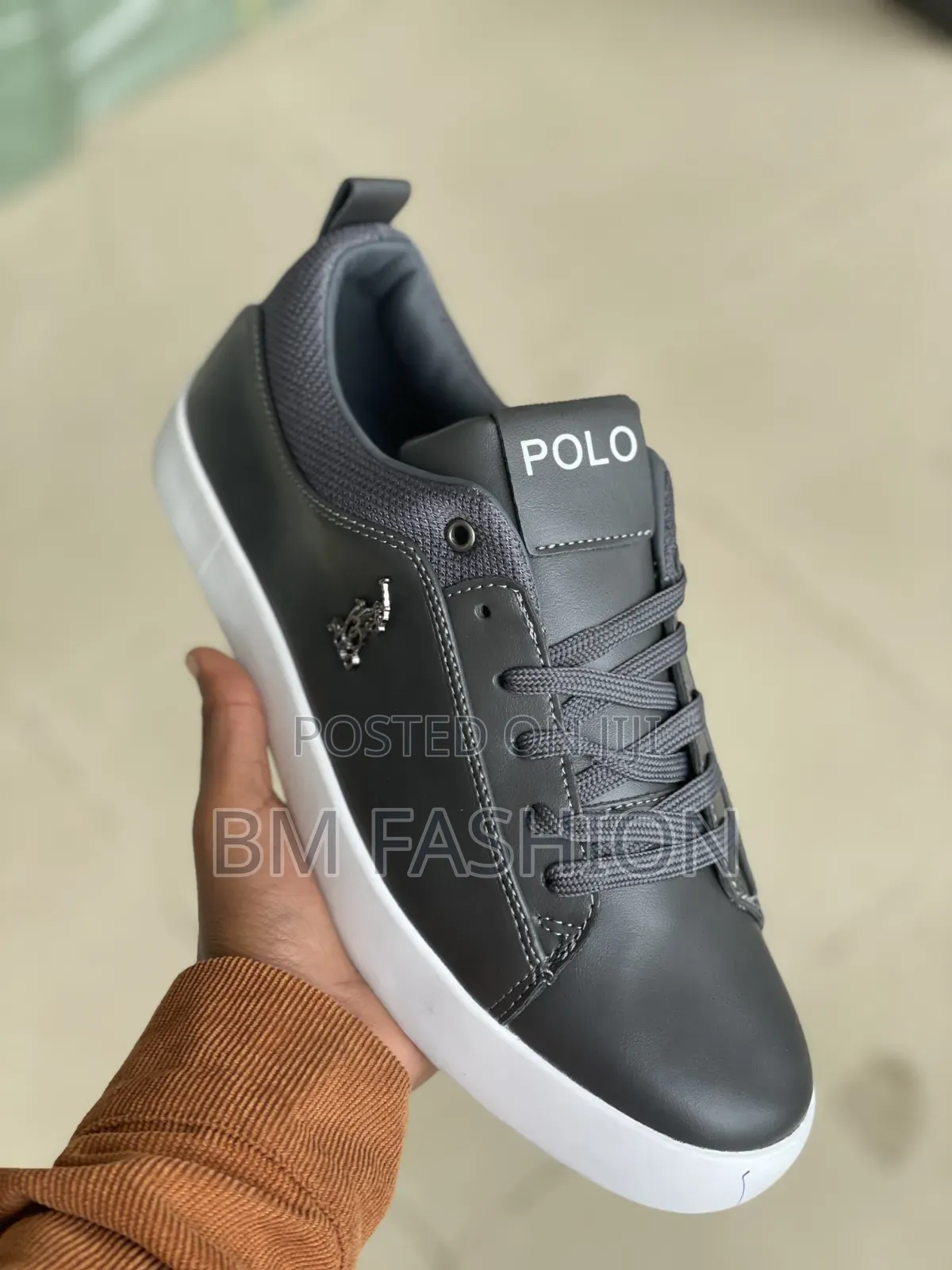 The Bold Grey Polo Sneakers