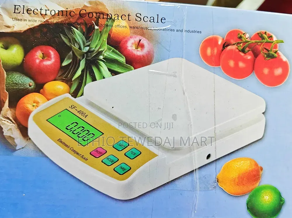 Electronic Compact Kitchen Scale, Digital Display, Multiple Units