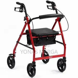 4-Wheel Walker With Seat Chair咋鄜secure Braking System Loop-Style Hand