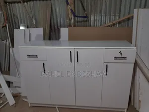 White Laminated Kitchen Cabinet
