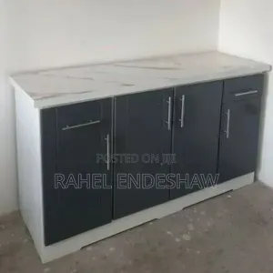 White With Black Kitchen Cabinet