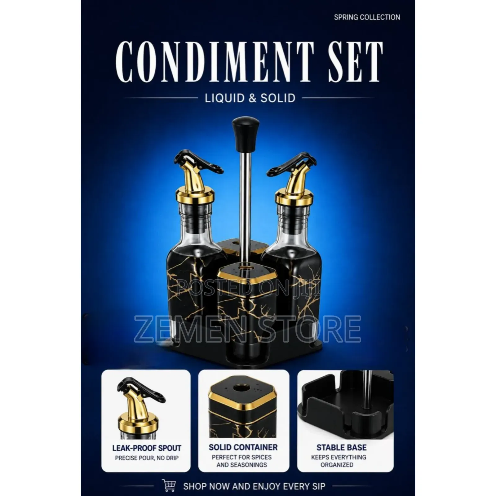 Condiment Set (የቅመማቅመም እና የፈሳሽ ዕቃ ማዘጋጃ)