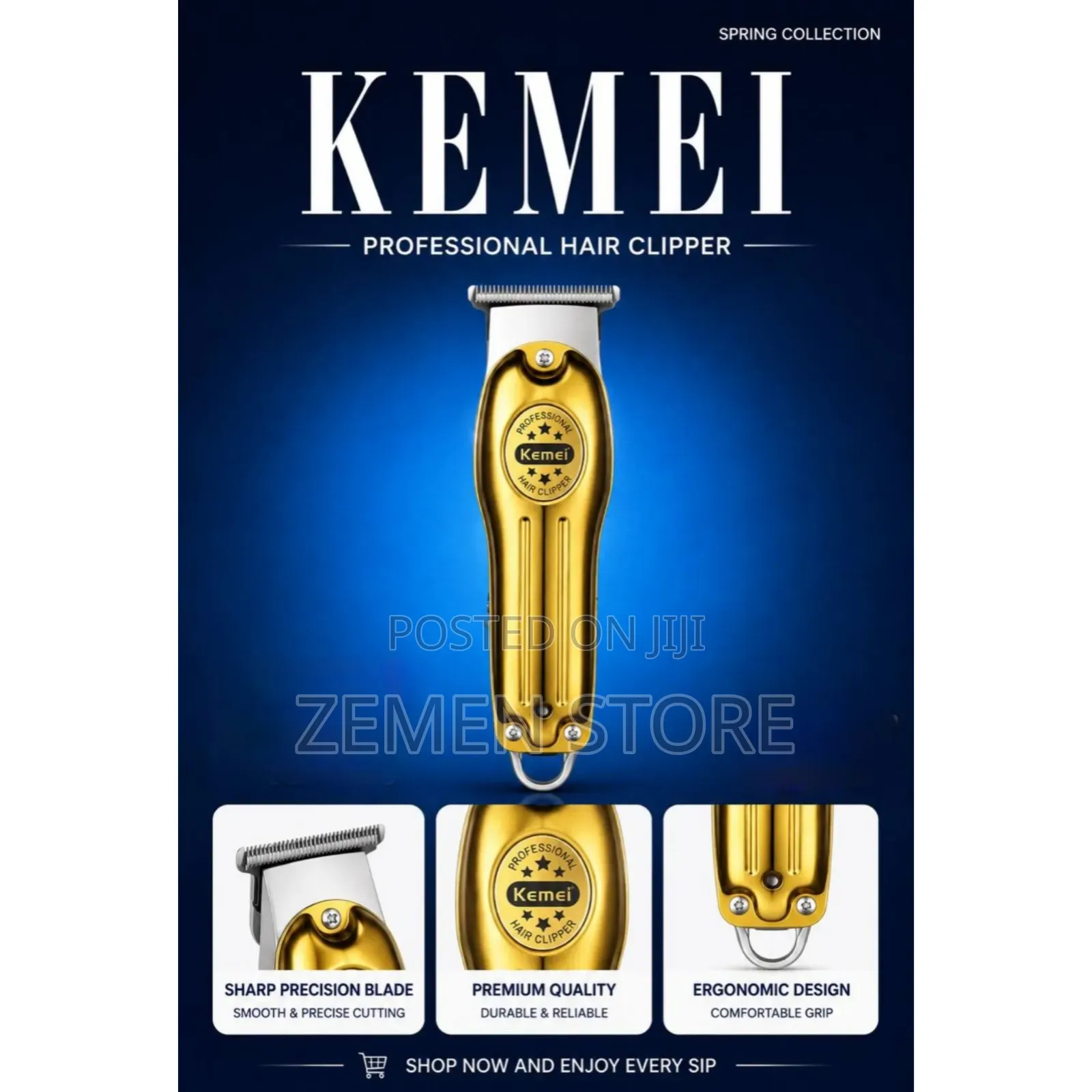 Kemei Professional Hair Clipper (ኬሚ የፀጉር ማሽን)