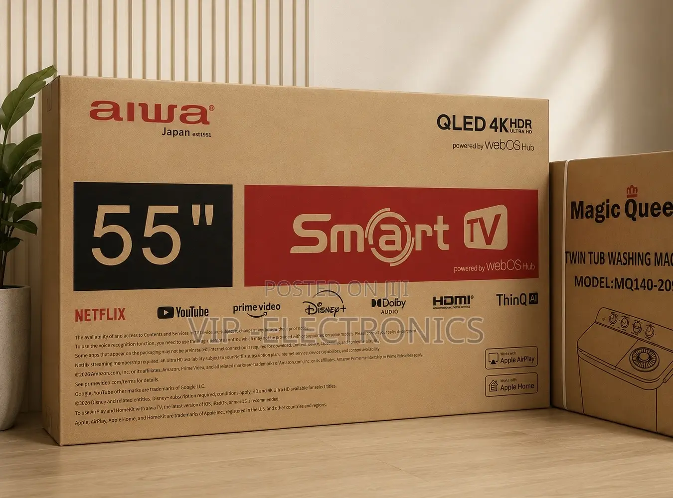 Aiwa 55 Inch Tv Qled Smart Tv Webos Hub, HDR Ultra Hd, Dolby Audio