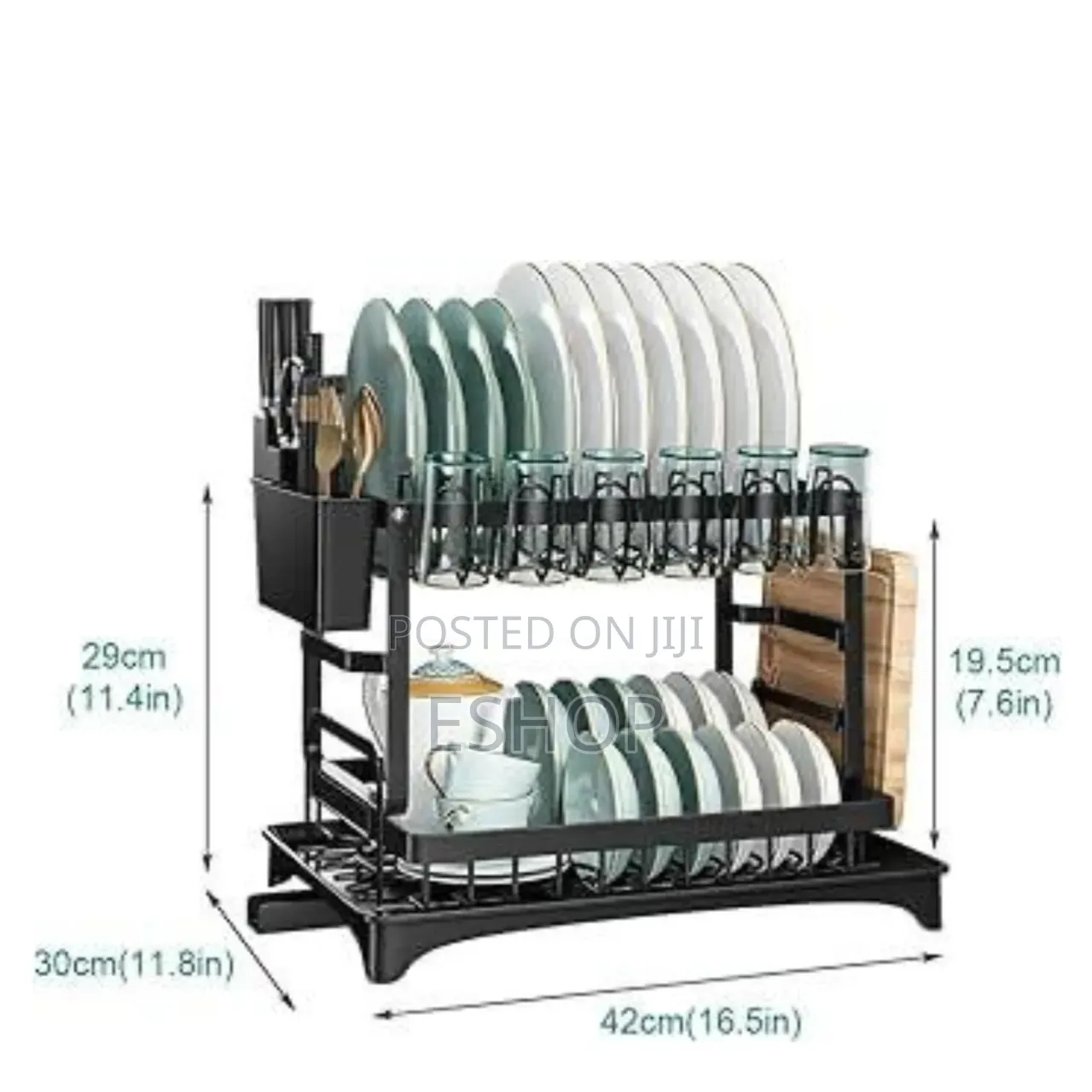 2-Tier Multi-Function Rack – Cutlery Holder + Plate Rack