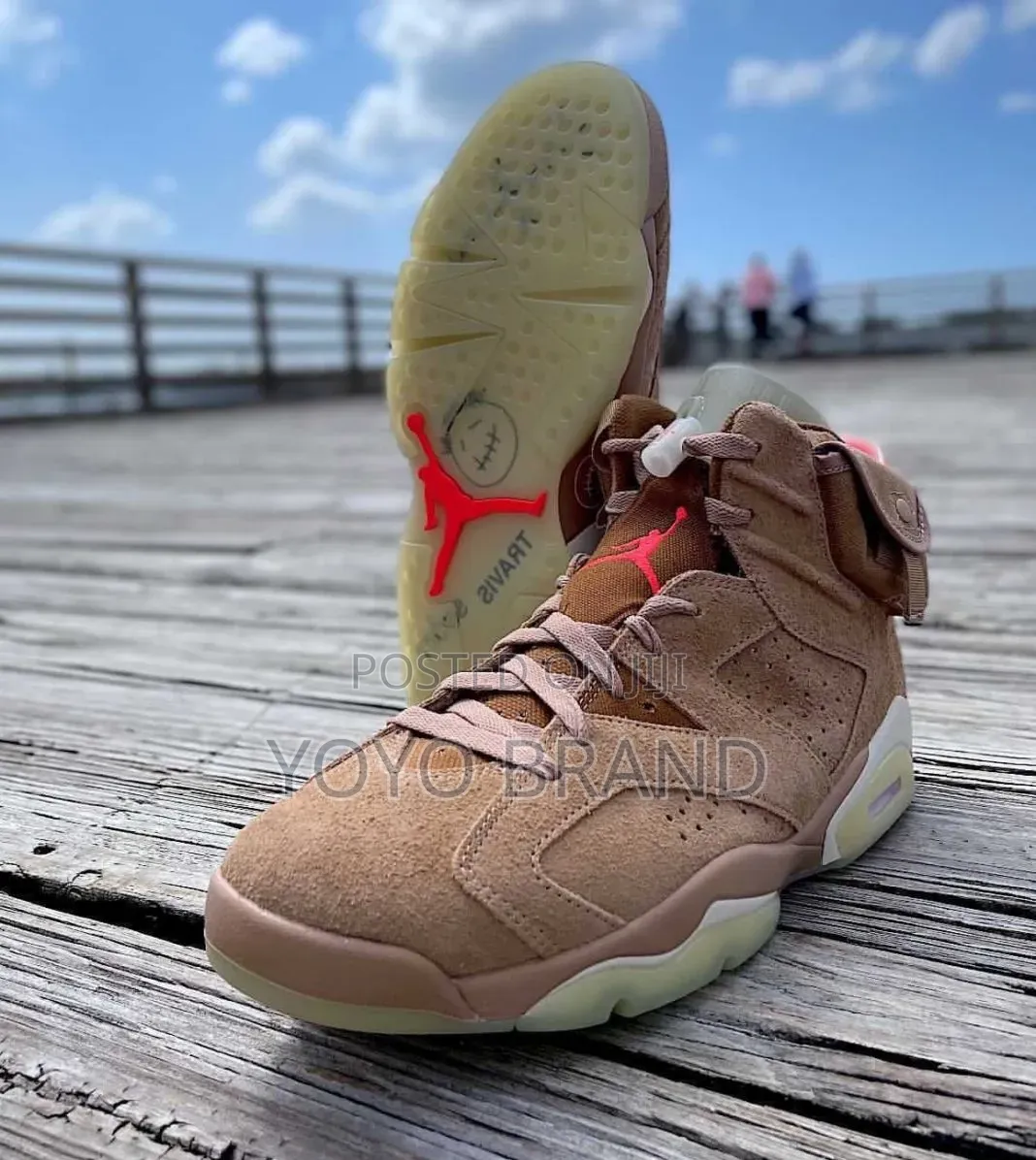 Air Jordan 6 Retro Travis Scott British Khaki Unisex Fashion Boots