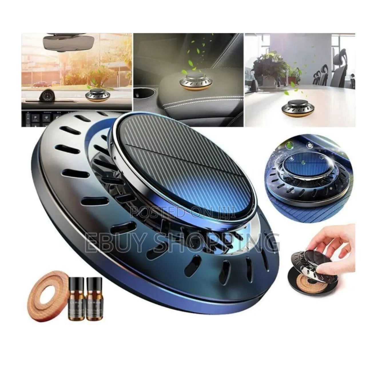 Solar Vortex Mist Diffuser – Car Humidifier Air Freshener 2-in-1