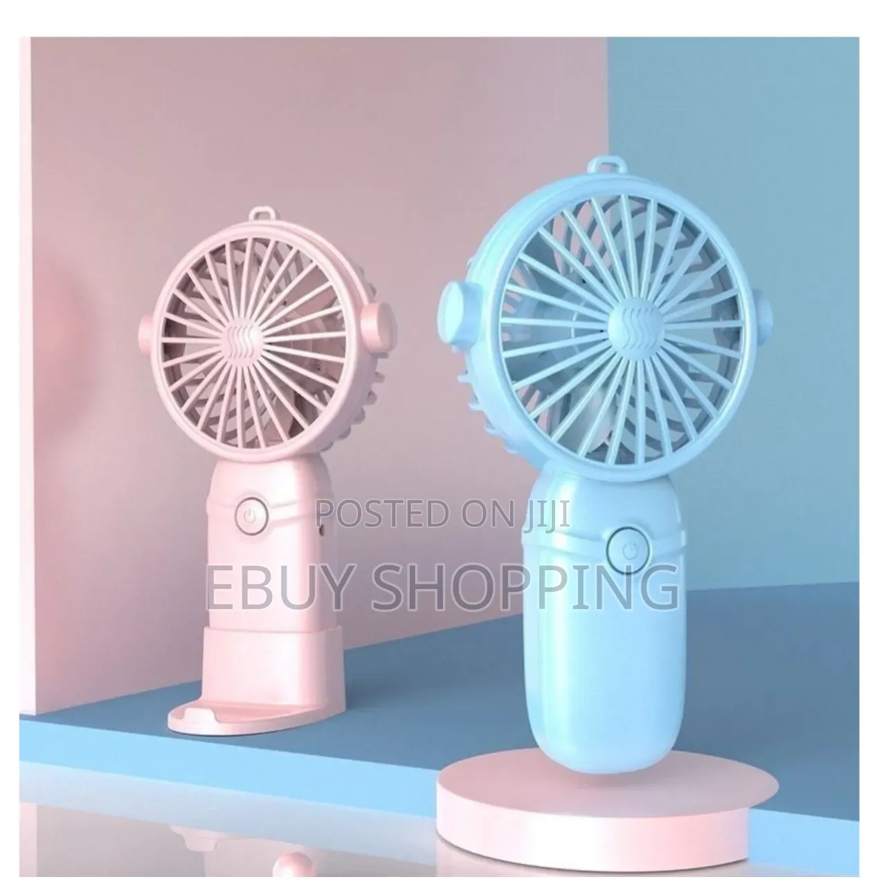 On-the-Go Handheld Fan With Desktop Mode