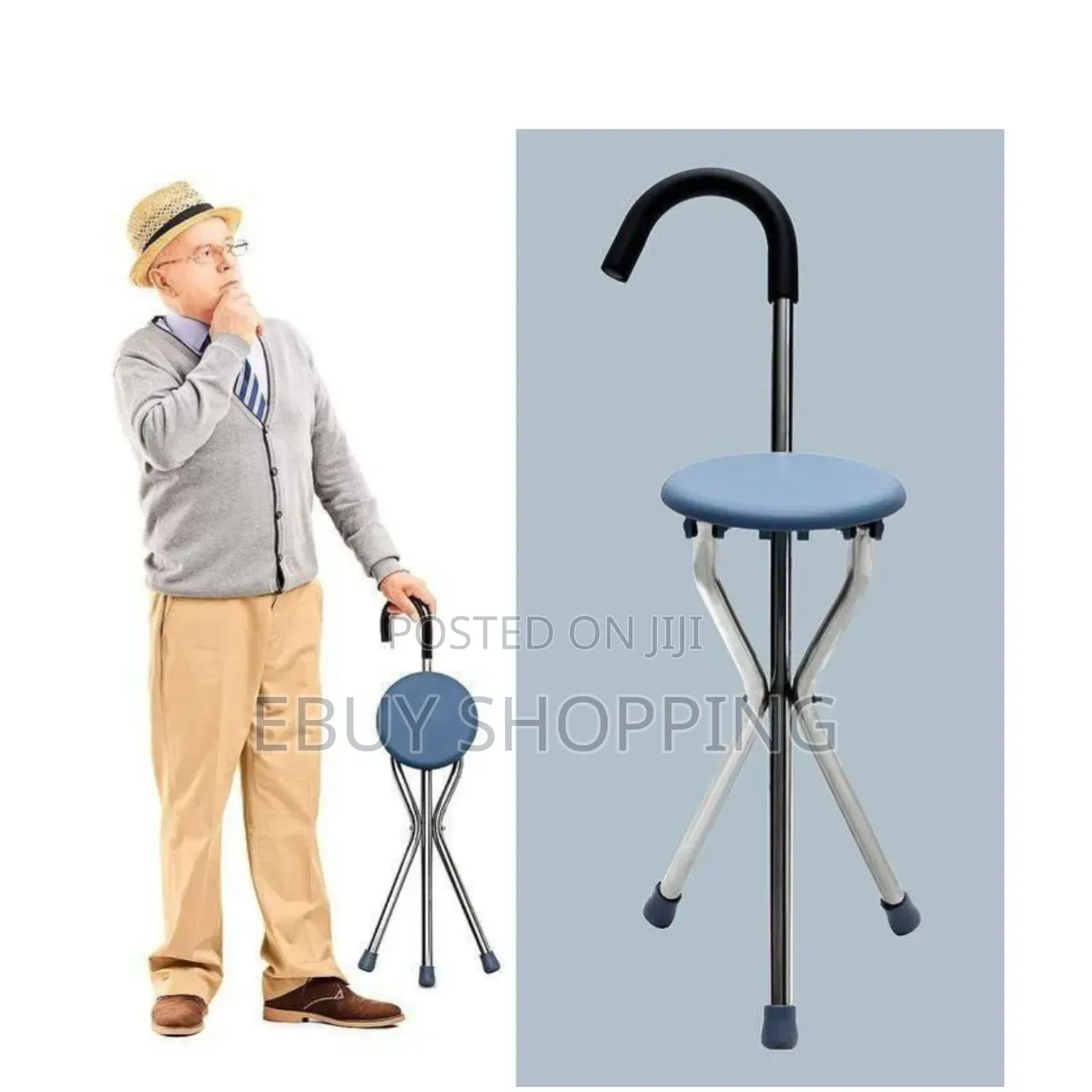 Quick-Convert Tripod Cane Chair – Reliable Support for Outdoor Events