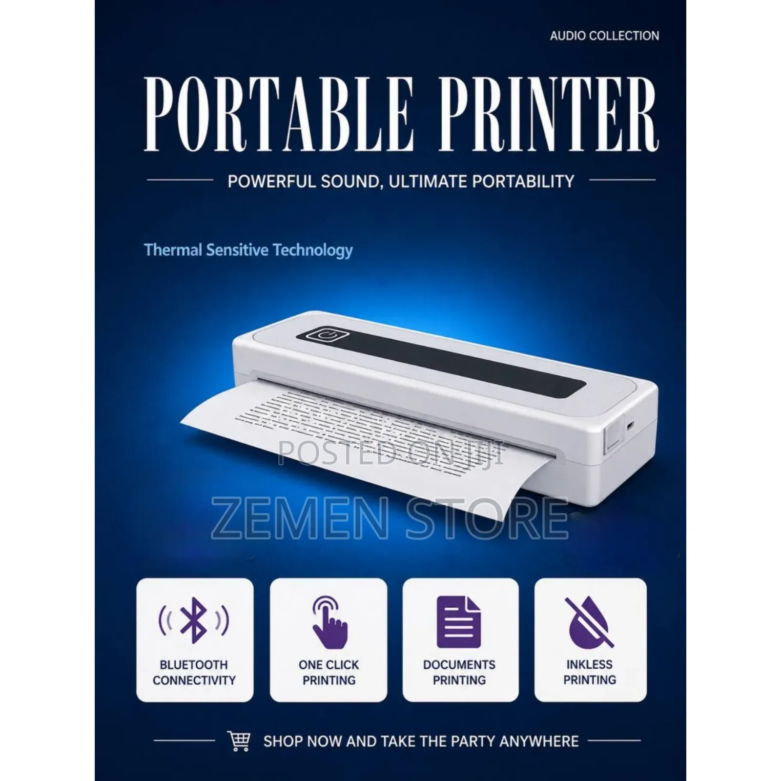 Portable Ink Free Thermal Printer