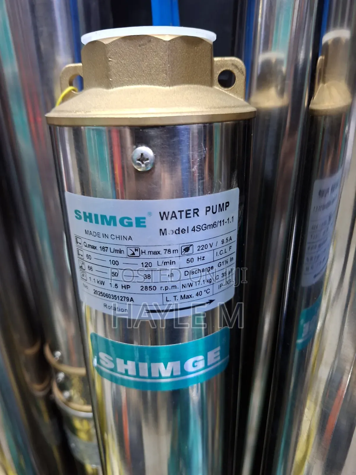 Shimge Borehole Water Pump 1.5hp