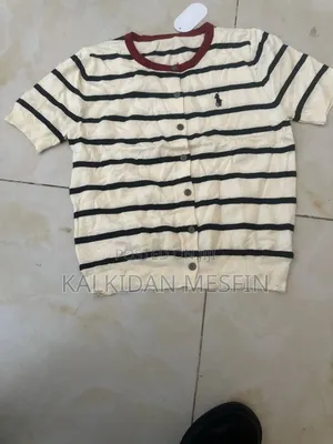 Classic Striped Polo Knit Top