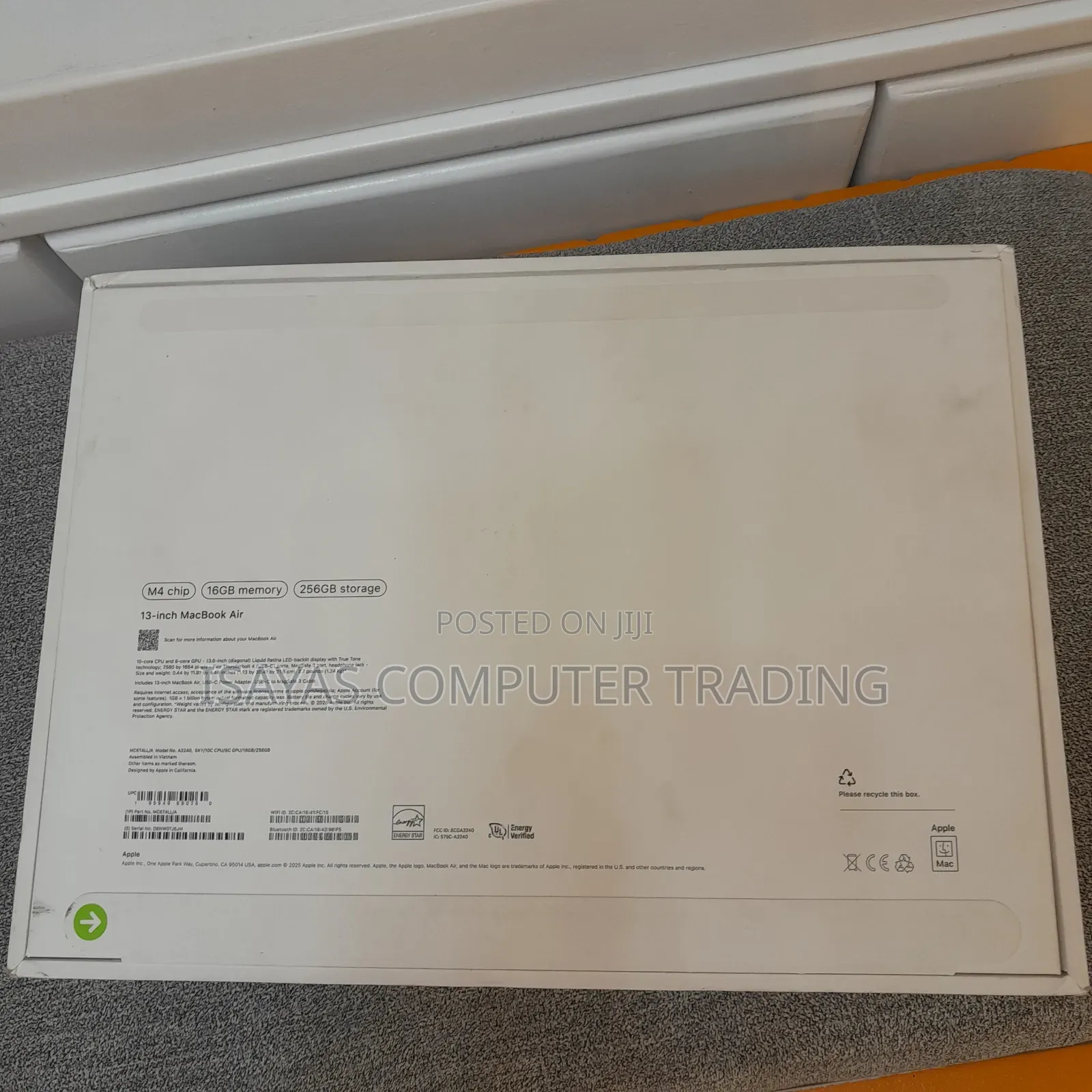 New Laptop Apple MacBook Air 2025 M4 13-inch 16GB Apple M5 SSD 256GB