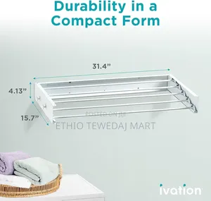 Ivation Retractable Wall Mounted Clothes Drying Rack