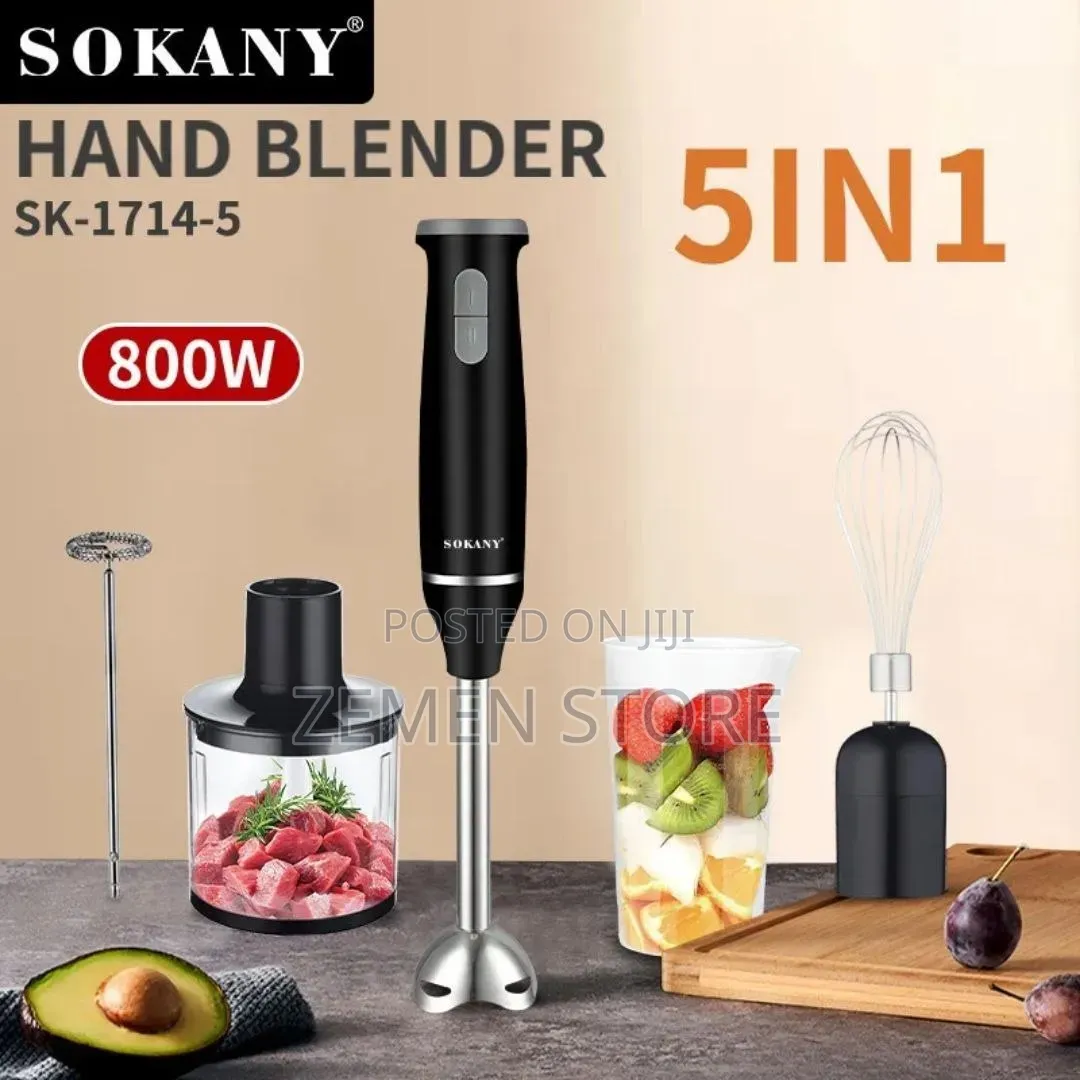 Sokany Multifunctional Hand Blender 5 በ 1 የሆነ ምግብ መፍጫ