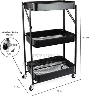 3 Layer Stainless Still Moveable Cart