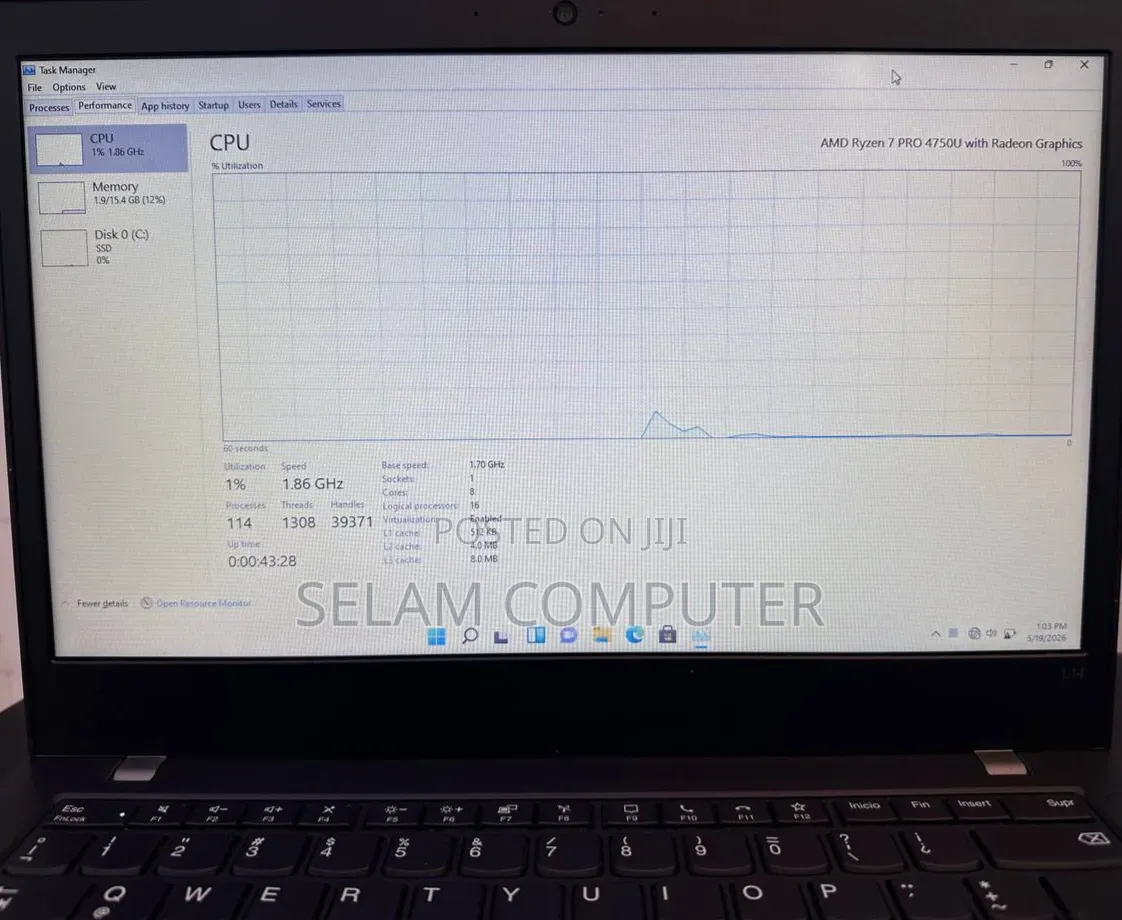 New Lenovo ThinkPad X1 Carbon 16GB AMD Ryzen 7 SSHD (Hybrid) 512GB