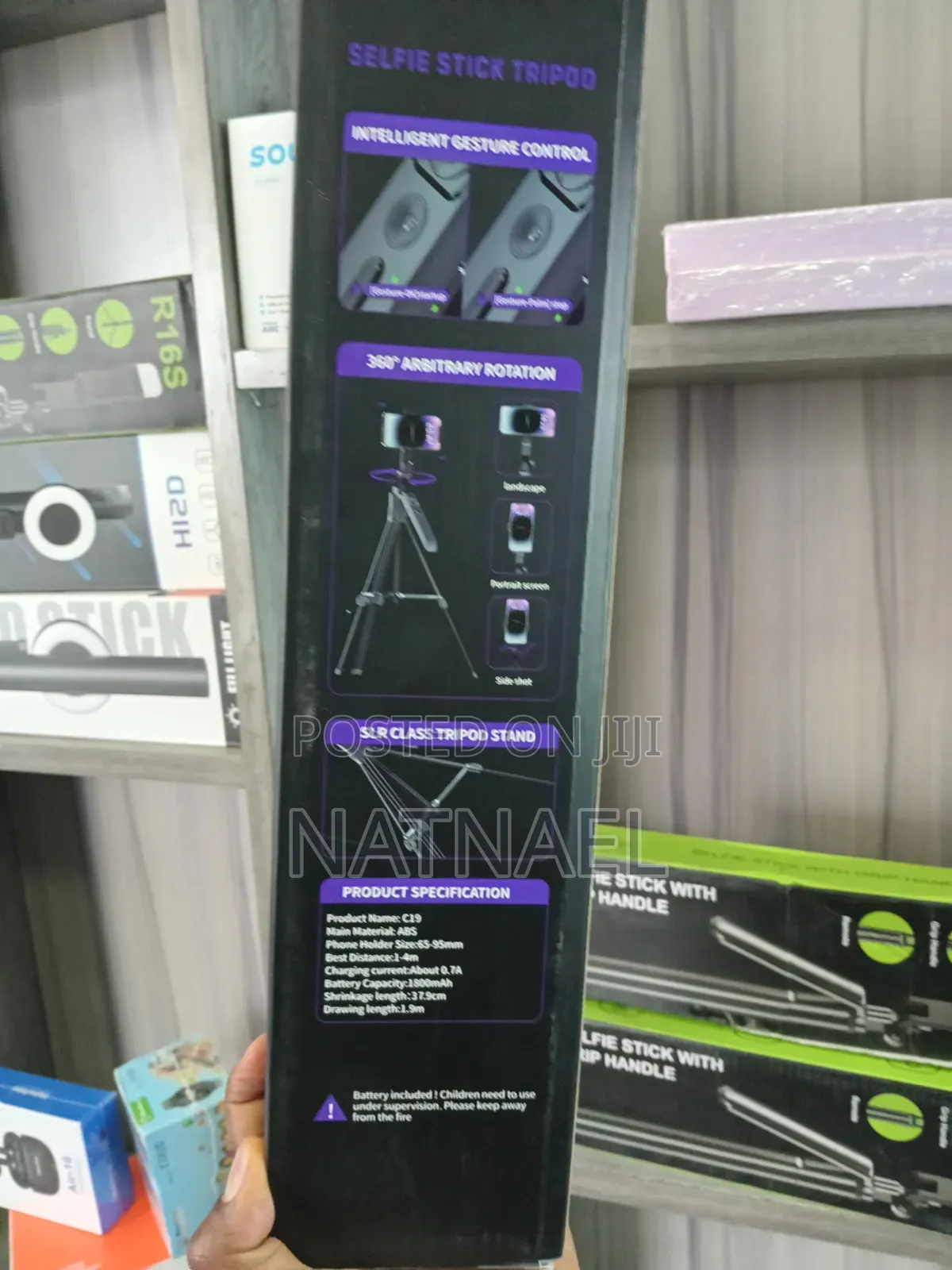 C19 Ai Tracking Stable Selfie Tripod With Dual Ring Lights