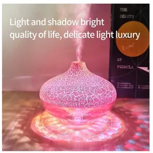 Smart Power-Off Humidifier – 300ml Crackle Design, RGB Night Lamp