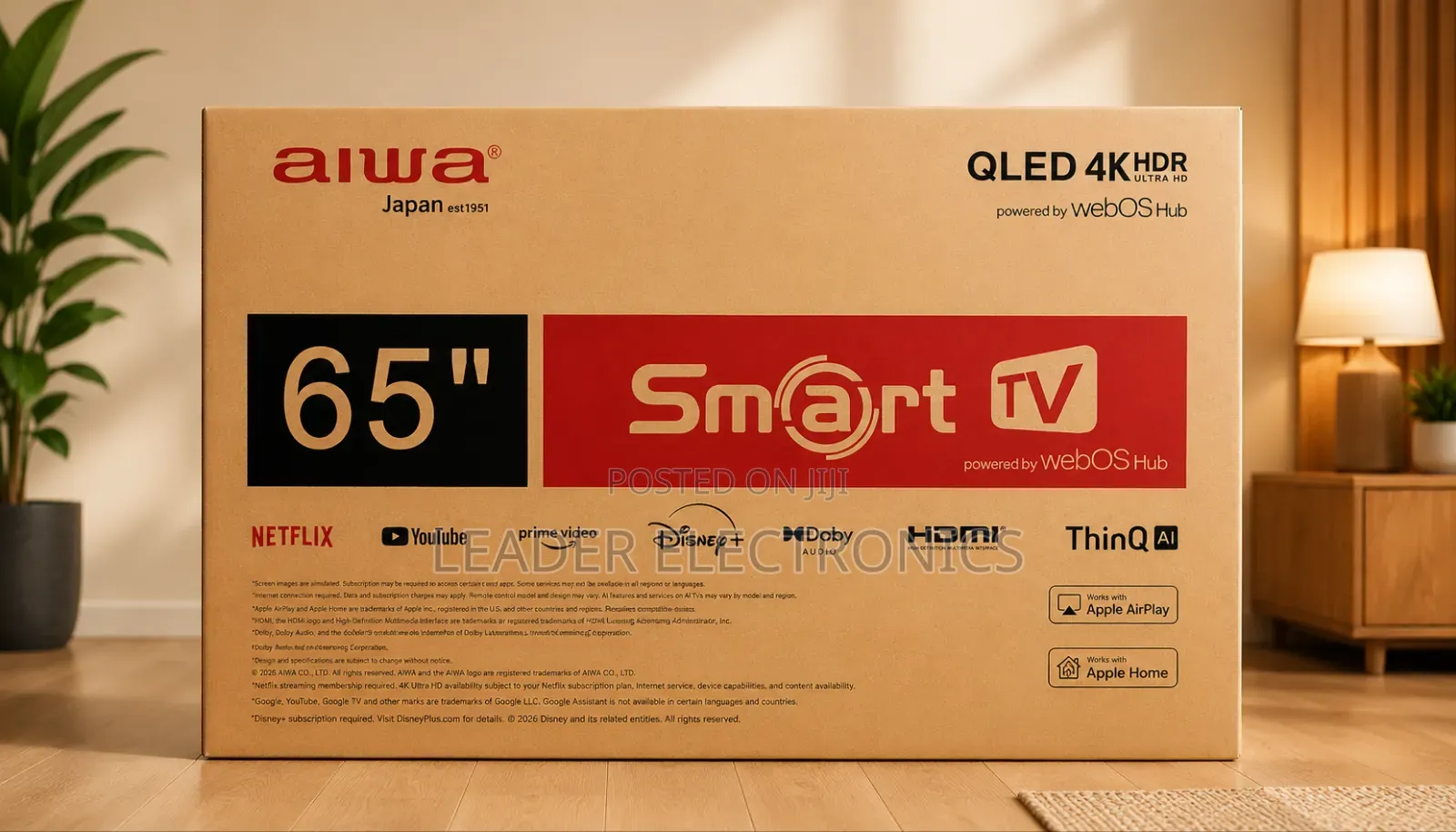 Alwa Tv 65" Smart Qled Tv – Japan Technology Free Delivery a/A