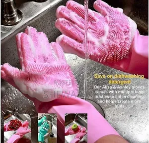 Magic Silicone Dish Washing Gloves High Quality (ወፍራሙ)