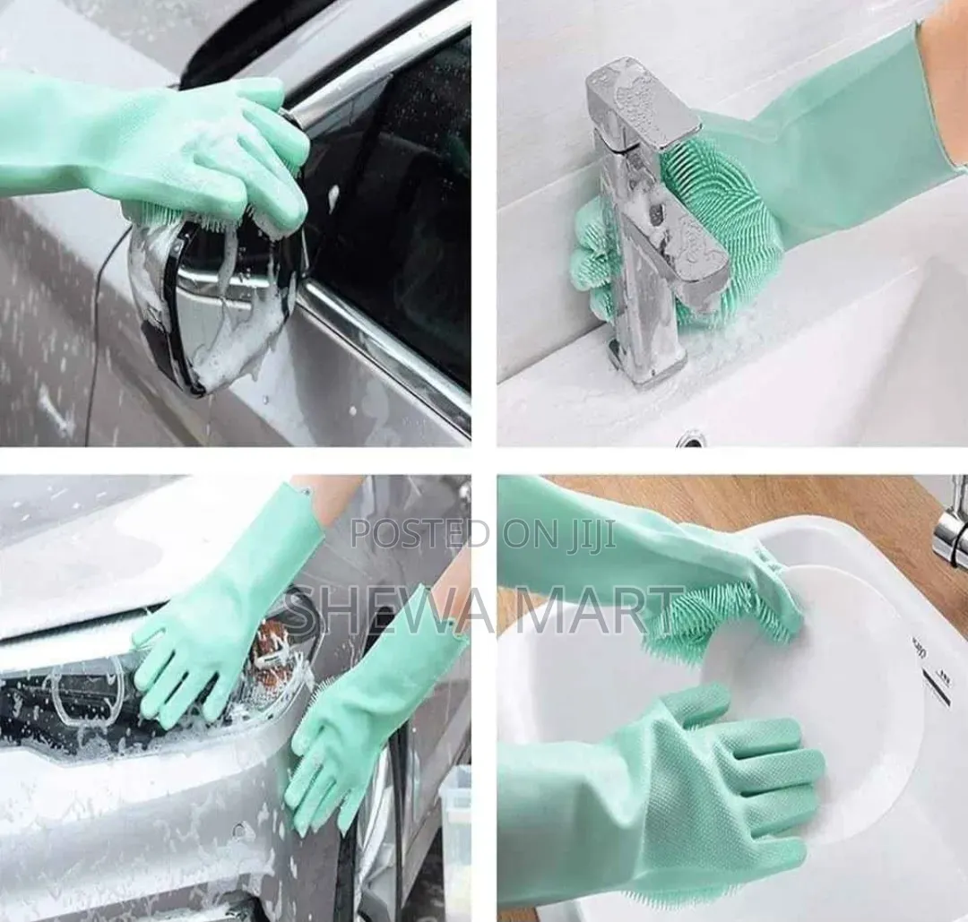 Magic Silicone Dish Washing Gloves High Quality (ወፍራሙ)