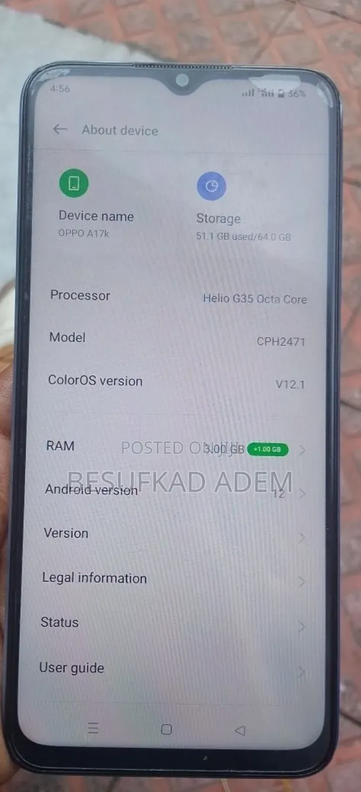 Oppo A17K 64 GB Blue
