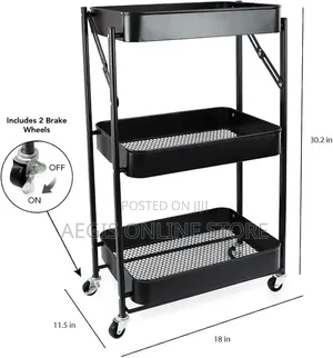 3 Layer Stainless Still Moveable Cart