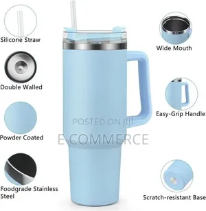 Double Layer Stainless Still Isolated Tumblers With Straw (Travel Cup)