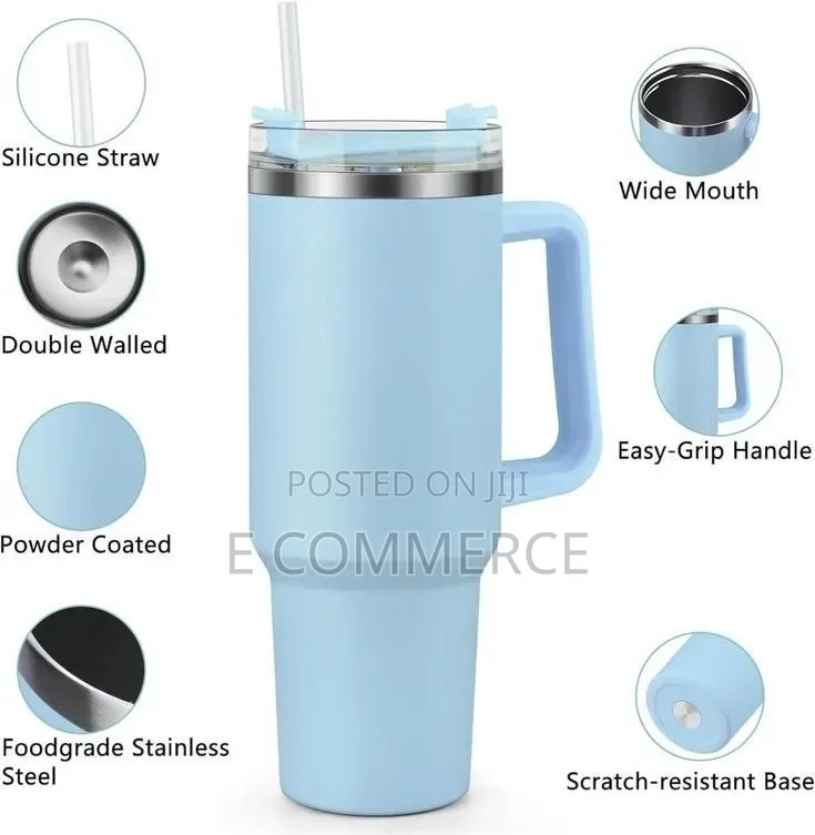 Double Layer Stainless Still Isolated Tumblers With Straw (Travel Cup)