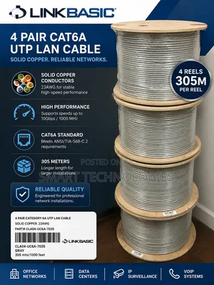 Linkbasic Cat6a Cable 23awg
