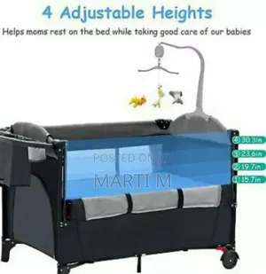 Baby Playpen Bedside Crib Sleeping Crib Drop Side Travel Cot Baby Bed
