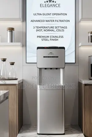 Elegance Water Dispenser. Designed With a Sleek Stainless-Steel