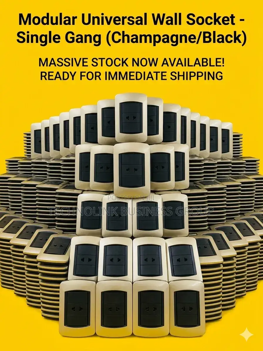 Premium Universal Modular Wall Socket – Champagne Gold Black