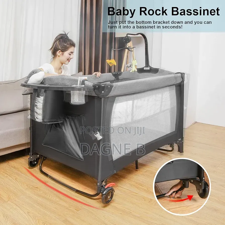 5in1 Deluxe Baby Bedside Crib የህፃናት አልጋ
