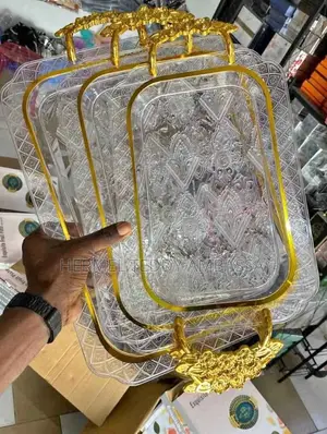 Rectangle 3pcs Set High Quality Acrylic Serving Tray.