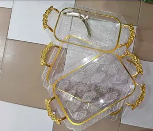Rectangle 3pcs Set High Quality Acrylic Serving Tray.