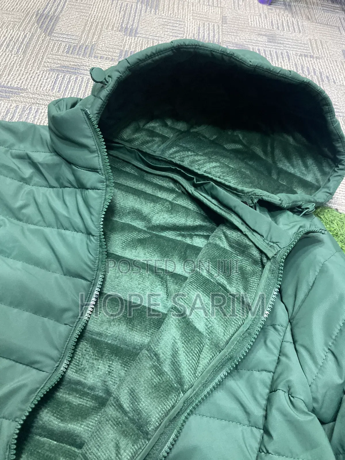 N Family Men's Green Hooded Puffer Jacket