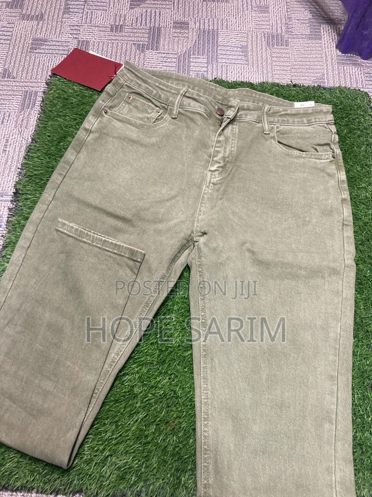 Comdesigner2 Men's Olive Green Denim Jeans •
