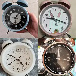 Classic Metal Twin Bell Alarm Clock Silent Quartz Table Clock