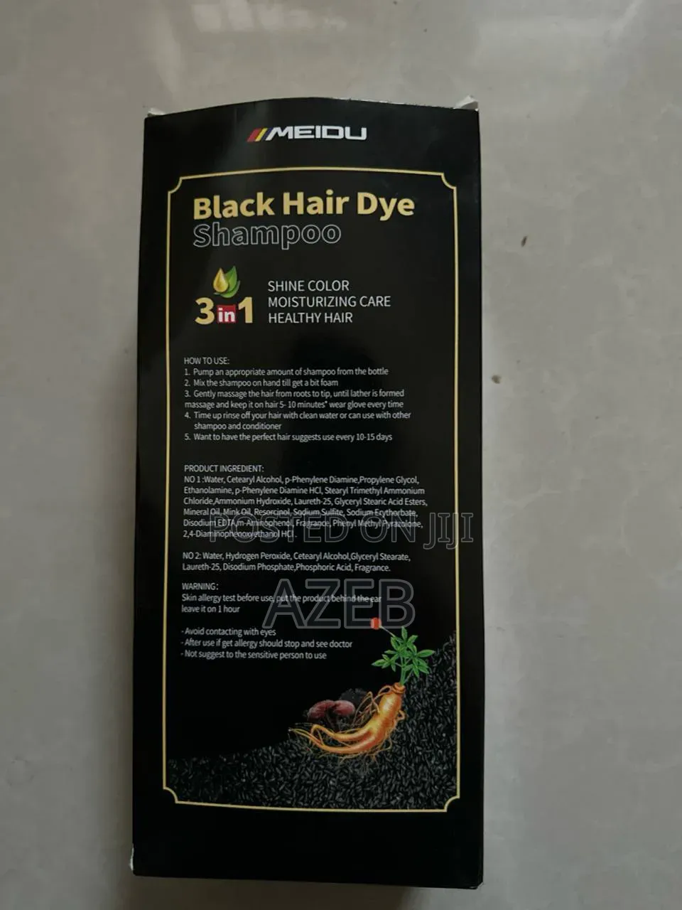 Black Hair Dye Shampoo
