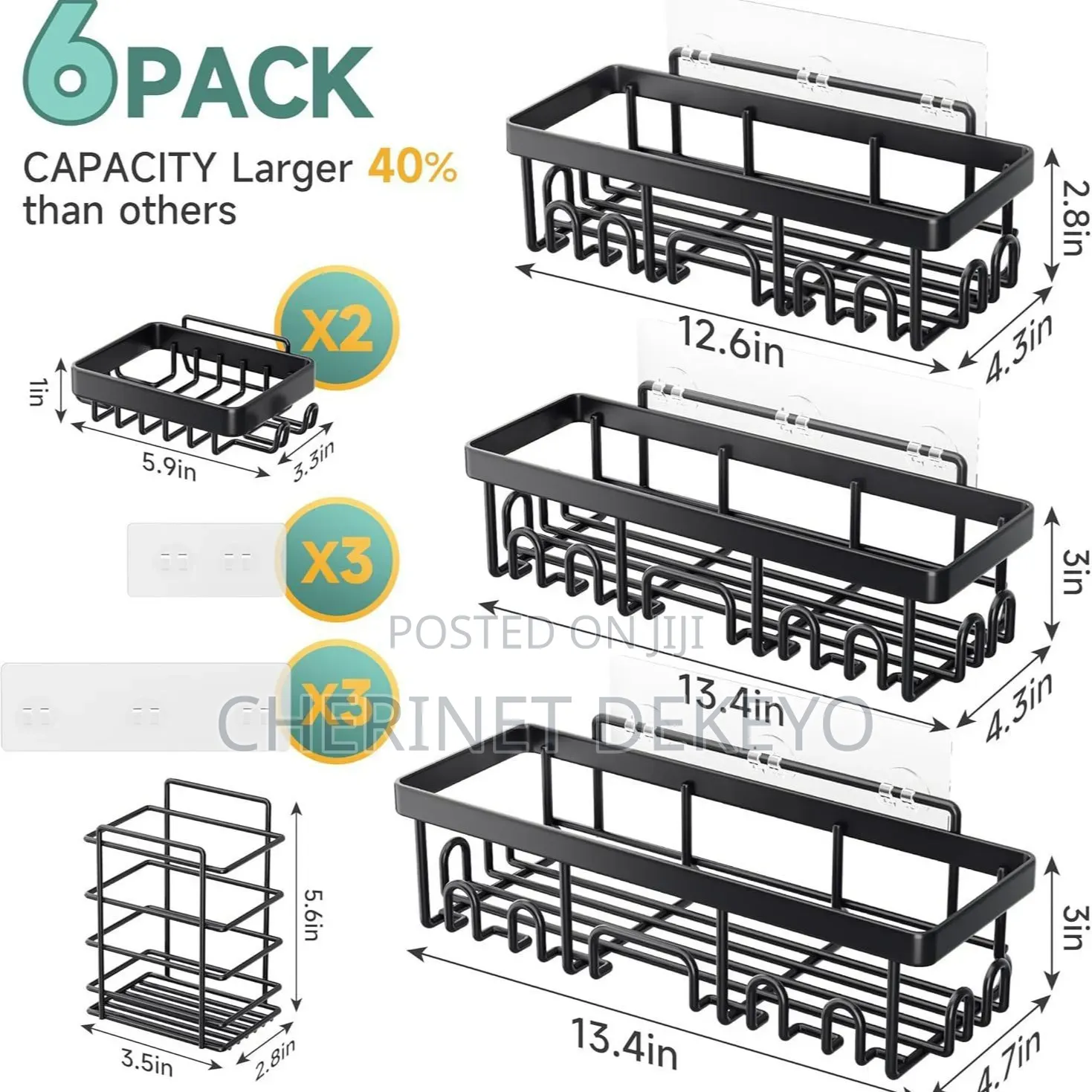 6-pack Adhesive Shower Caddy/Organizer