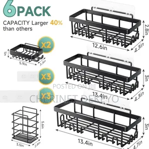 6-pack Adhesive Shower Caddy/Organizer