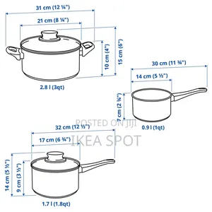 Ikea 3pc Pot