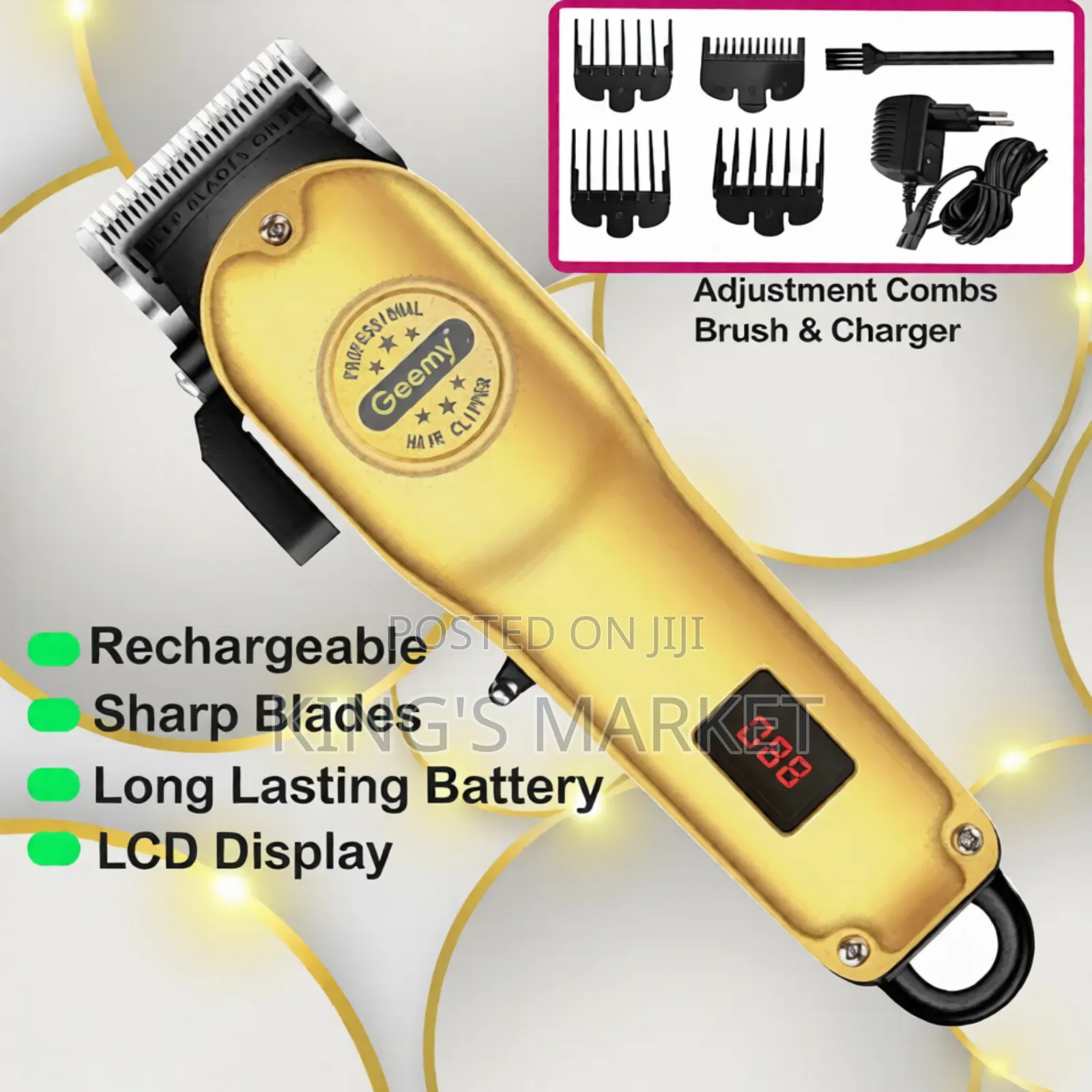 Geemy Rechargeable Hair Clipper Gm-6668